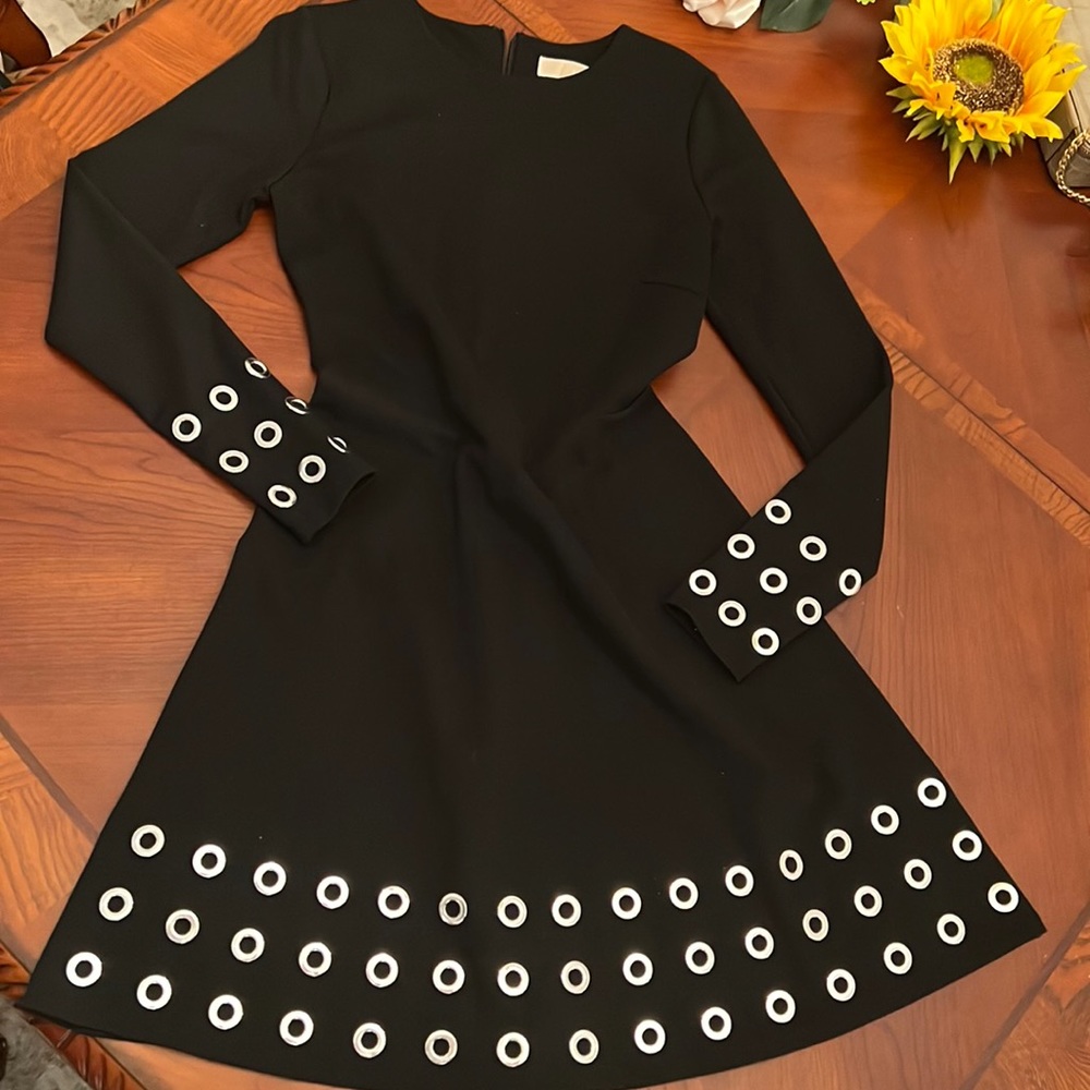 COPY - Michael Michael Kors black a line dress with silver detailing